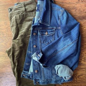 LOFT soft dark blue stretch denim jean jacket XL